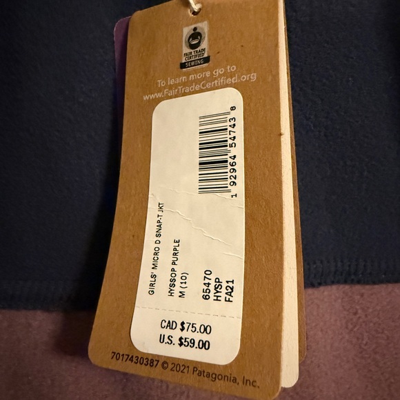 Girls NWT Patagonia Fleece Jacket- medium(10) - Picture 3 of 5